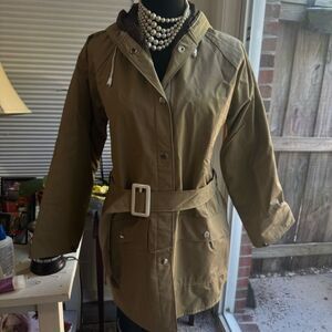 Vintage Women's Tan Hooded all weather Jacket
